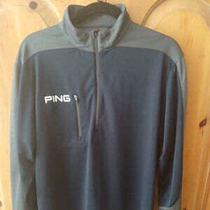 Ping Performance 1/4 Zip Golf Pullover Mens Medium Blue/Gray Mr Ping EUC